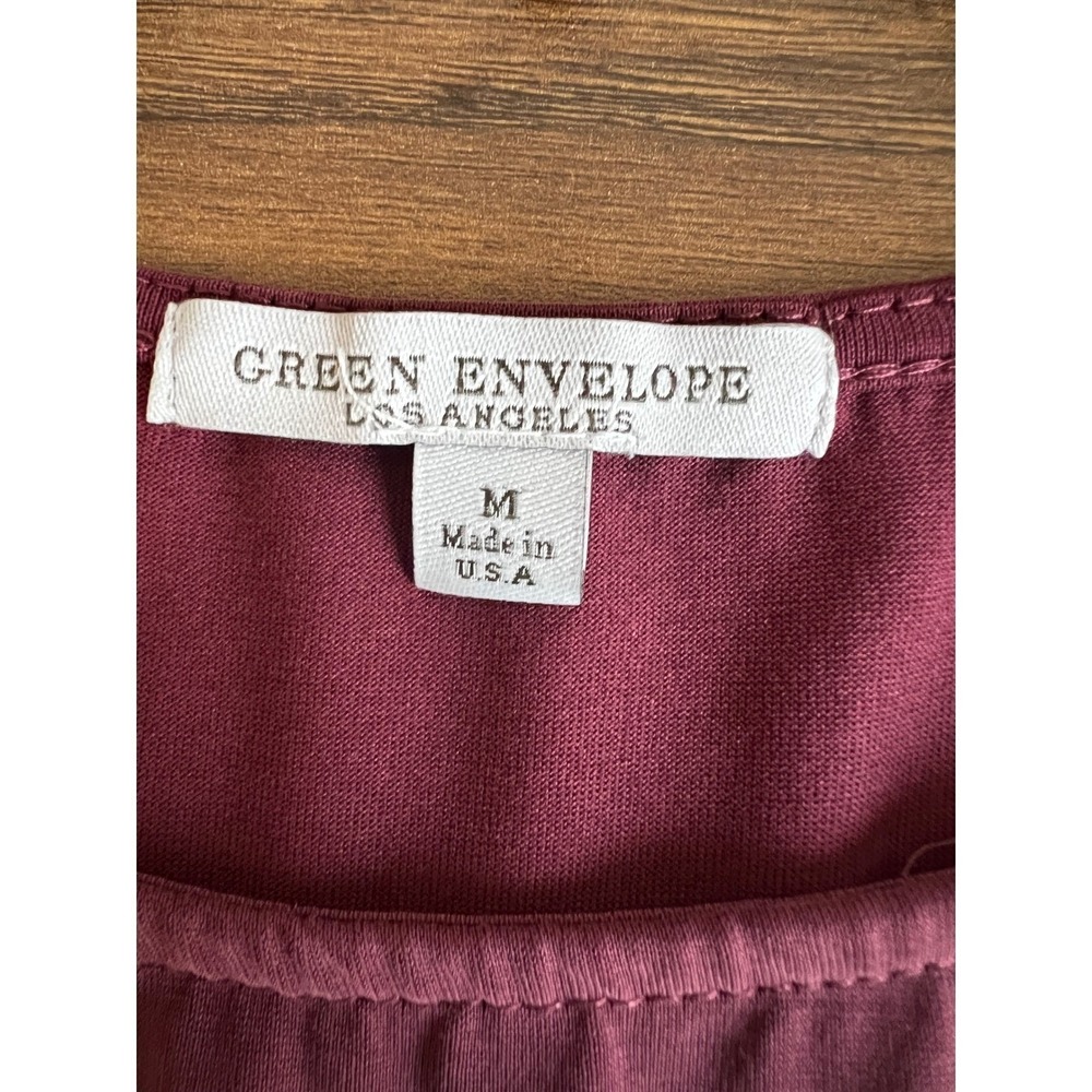 Lot of 3 Green Envelope Modern Works Womens Tops Medium Red Burgundy Pink Blouse - Picture 6 of 12